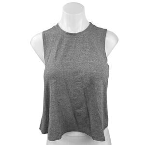 Carbon38 Gray Sleeveless Crewneck Boxy Activewear Fitness Muscle Tee Tank Top S